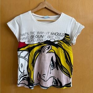 Roy Lichtenstein Pop Art Tee | Tate Museum | “Hopeless 1963” | Size S